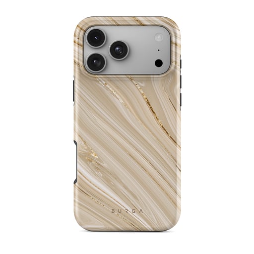 【新品】BURGA マーブルデザイン ハードケース　iPhone17 ベージュ iPhone 17 Pro Case, Full Glam | BURGA